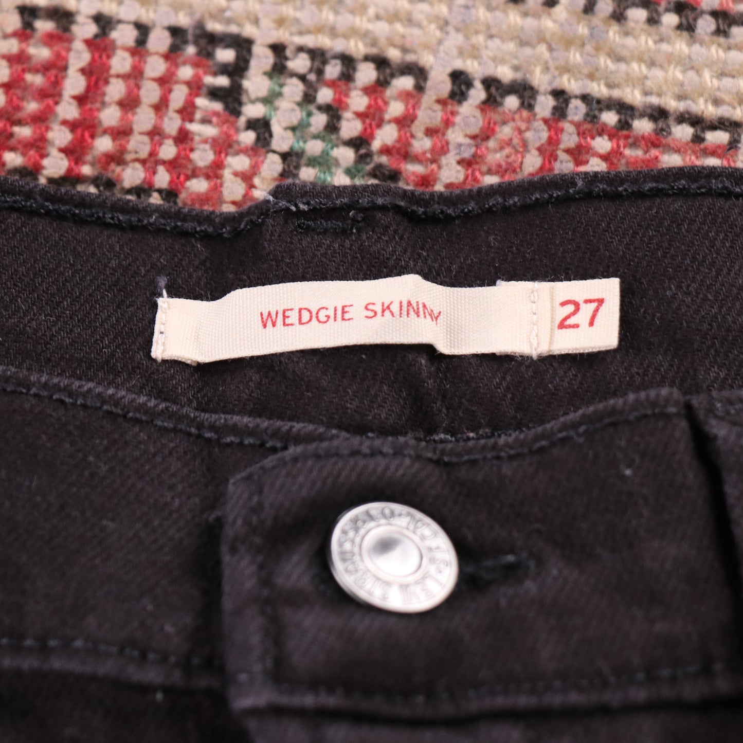Levi's W26 L25 Skinny Classic Ripped Style Black Denim Jeans