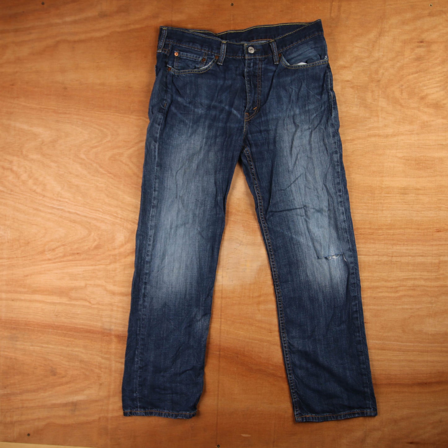 Levi's 514 Red Tab W34 L28 Straight Leg Blue Denim Jeans