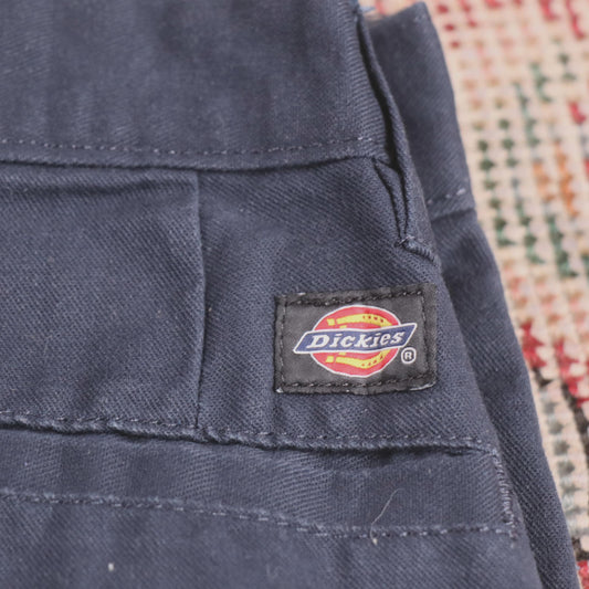 Dickies W28 L30 Straight Leg Blue Cotton Blend Trousers