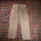 Levi's 505 W34 L29 Straight Leg Regular Fit Distressed Style Beige Denim Jeans