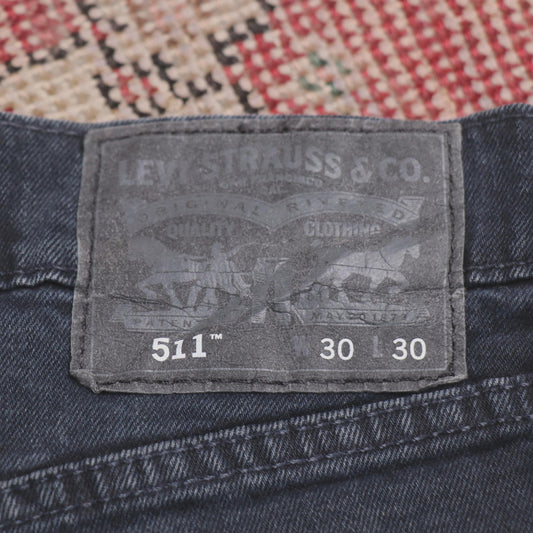 Levi's 511 W30 L28 Slim Fit Black Denim Jeans