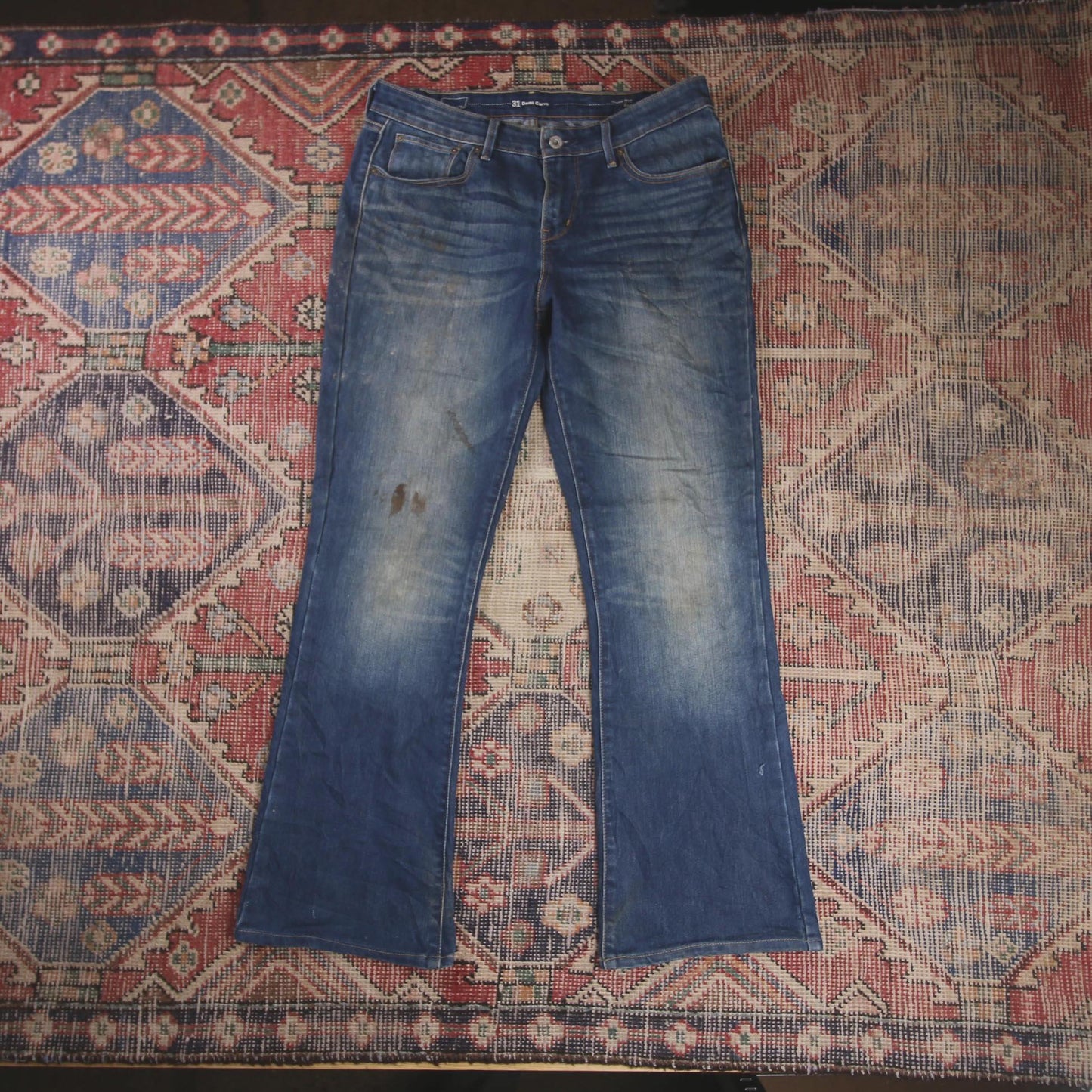 Levi's W32 L30 Flared Blue Denim Jeans