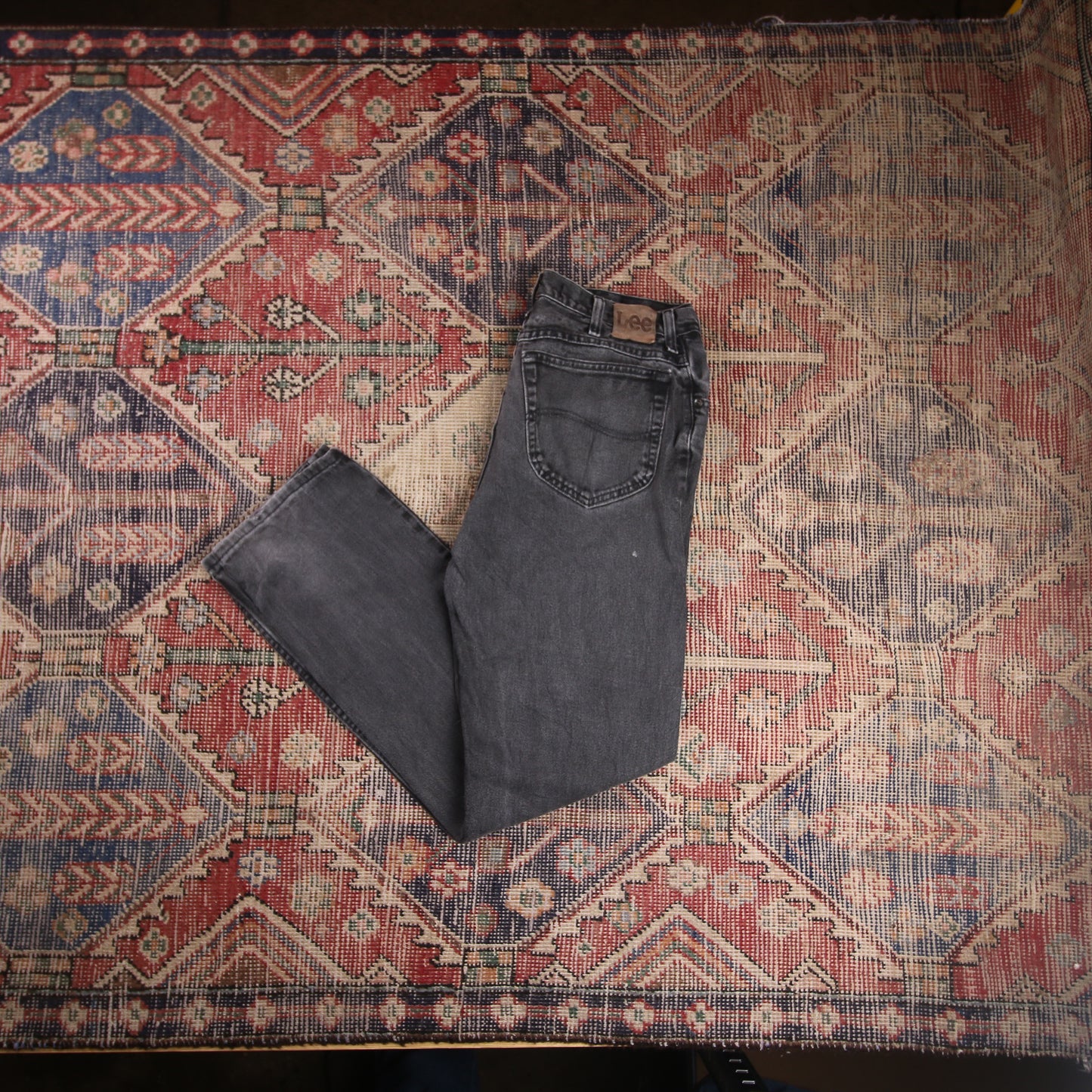 Lee W32 L31 Straight Leg Regular Fit Black Denim Jeans