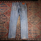 Levi's 505 W36 L31 Straight Leg Regular Fit Classic Ripped Style Blue Denim Jean
