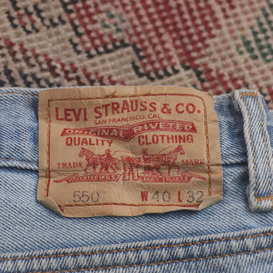 Levi's 550 W40 L32 Tapered Leg Relaxed Fit Blue Denim Jeans