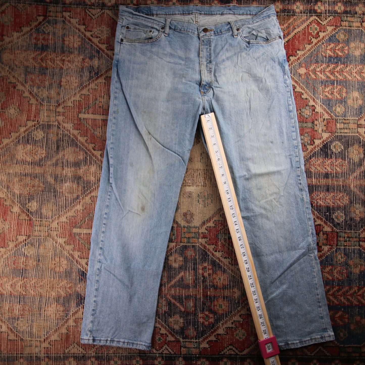 Wrangler W40 L30 Straight Leg Blue Denim Jeans