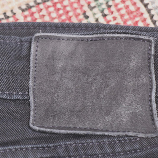 Levi's W36 L32 Straight Leg Relaxed Fit Black Denim Jeans
