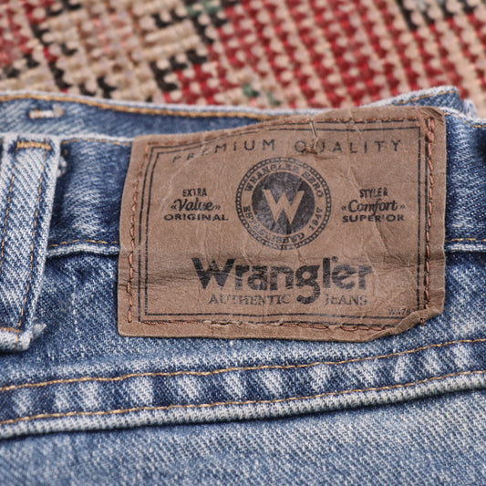Wrangler W34 L30 Straight Leg Loose Fit Blue Denim Jeans