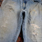 Lee W32 L31 Straight Leg Relaxed Fit Classic Ripped Style Blue Denim Jeans