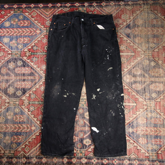 Levi's 550 W36 L28 Tapered Leg Relaxed Fit Black Denim Jeans