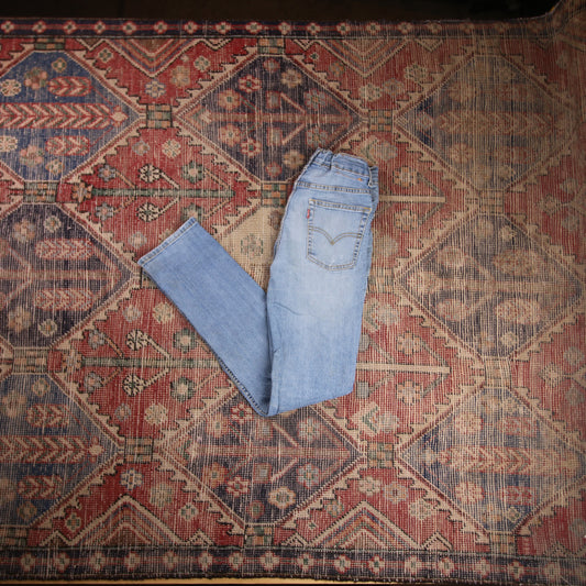 Levi's 511 W26 L29 Slim Fit Classic Ripped Style Blue Denim Jeans