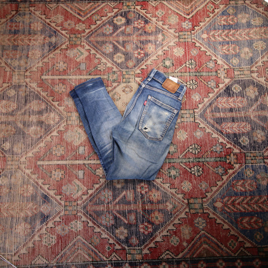 Levi's W28 L26 Skinny Classic Ripped Style Blue Denim Jeans