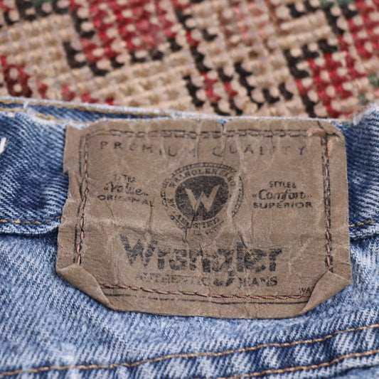 Wrangler W36 L30 Straight Leg Loose Fit Blue Denim Jeans