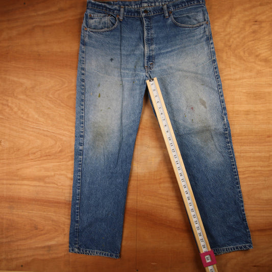 Levi's 505 Red Tab W40 L30 Straight Leg Regular Fit Blue Denim Jeans