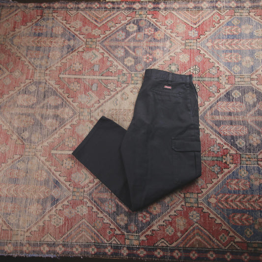 Dickies W36 L27 Cargo Black Cotton Blend Trousers