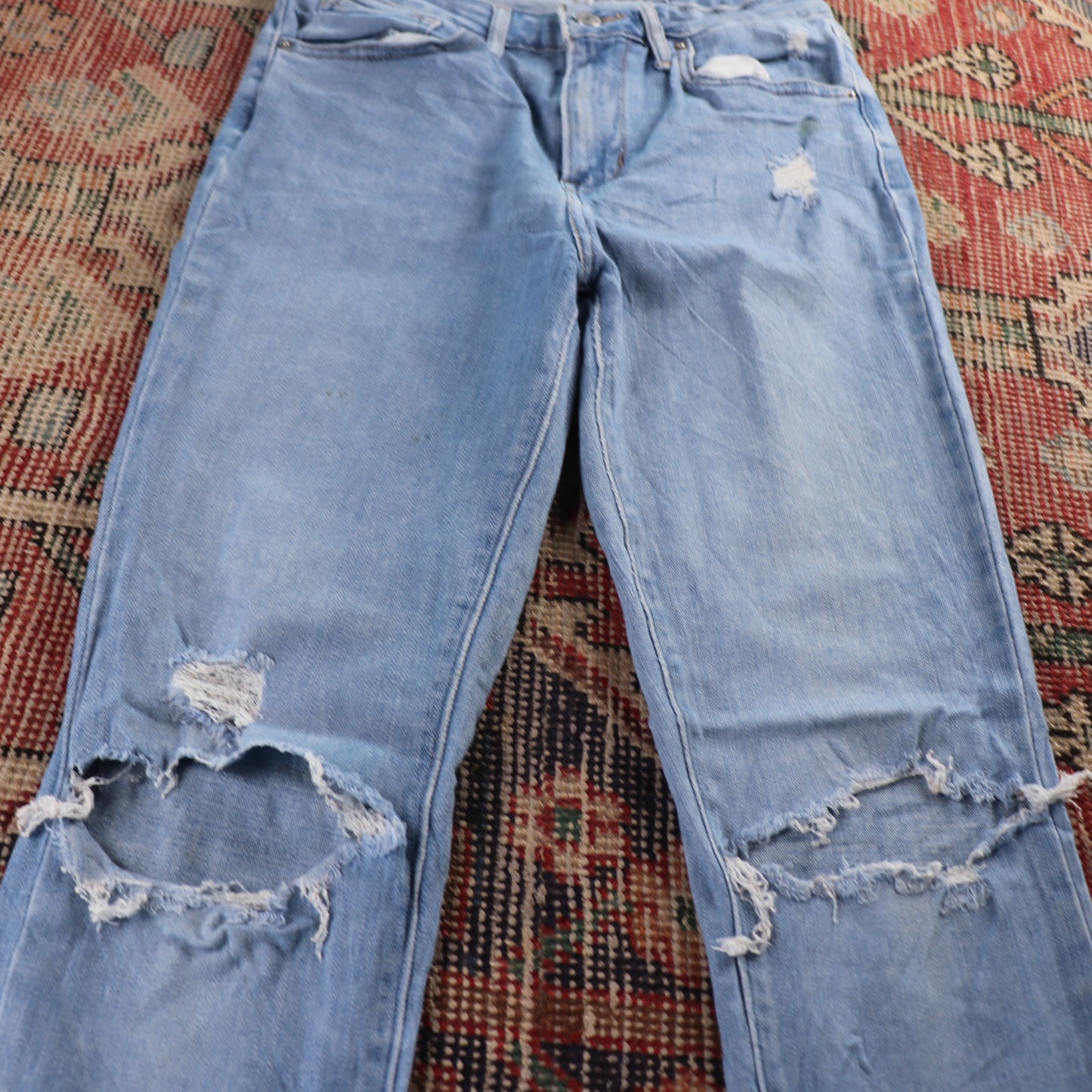 Levi's 721 Red Tab W24 L28 Skinny Classic Ripped Style Blue Denim Jeans