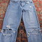 Levi's 721 Red Tab W24 L28 Skinny Classic Ripped Style Blue Denim Jeans