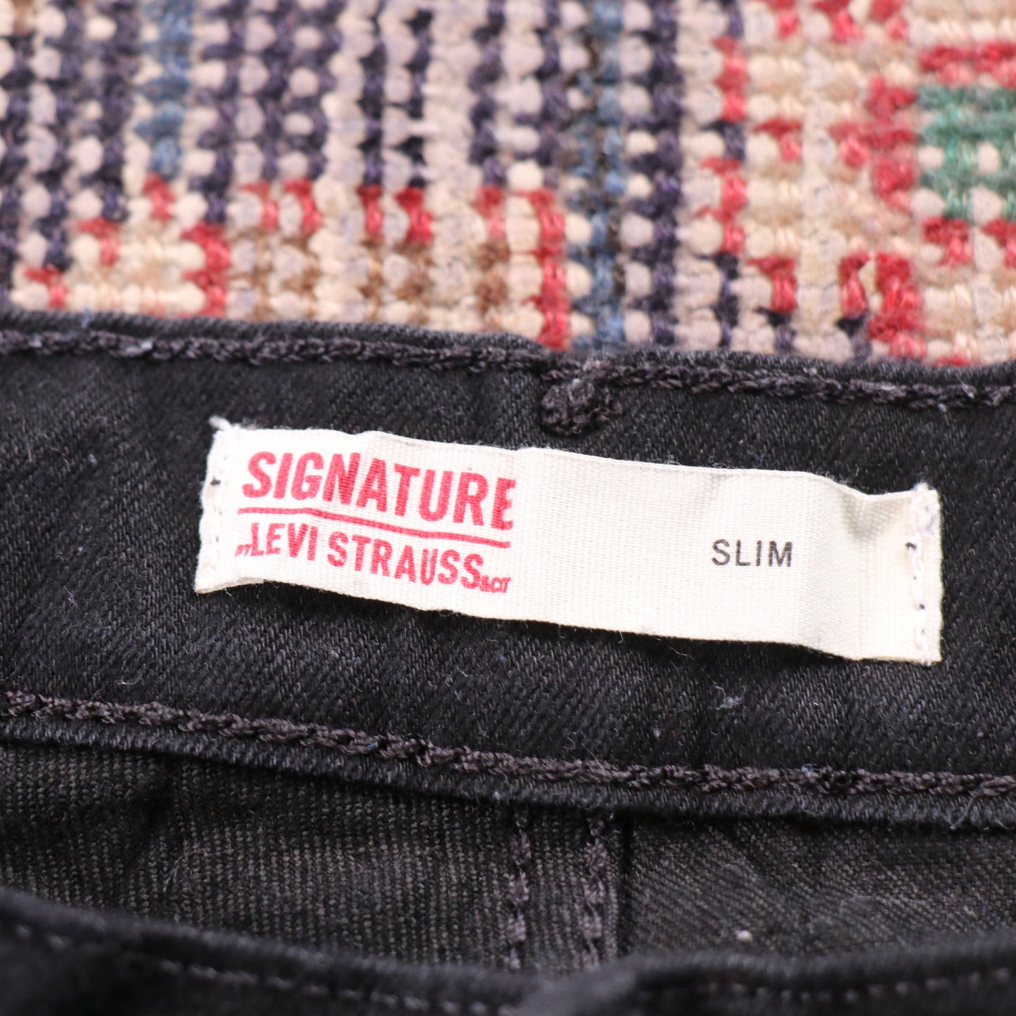 Levi's Signature W40 L27 Straight Leg Regular Fit Black Denim Jeans