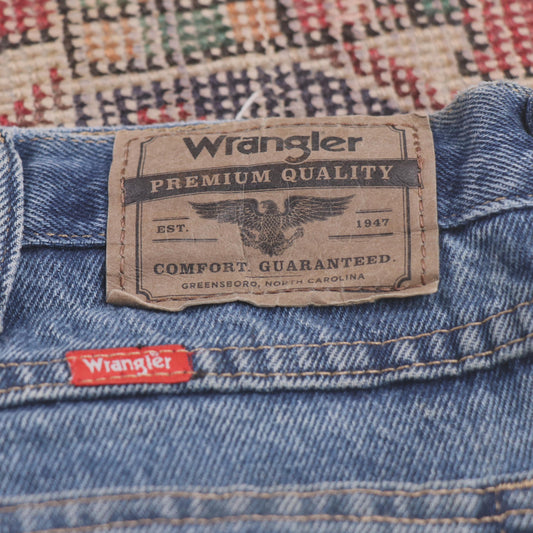 Wrangler W36 L29 Straight Leg Relaxed Fit Blue Denim Jeans