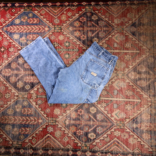 Wrangler W36 L29 Carpenter Classic Ripped Style Blue Denim Jeans