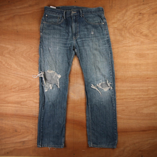 Levi's 505 Red Tab W34 L30 Straight Leg Regular Fit Blue Denim Jeans