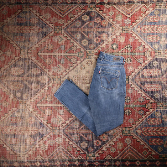 Levi's 529 W30 L27 Bootcut Slim Fit Blue Denim Jeans