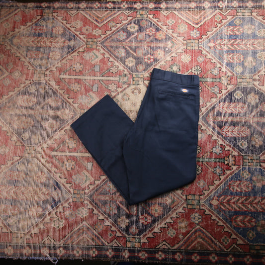 Dickies 874 W36 L29 Straight Leg Blue Cotton Blend Trousers