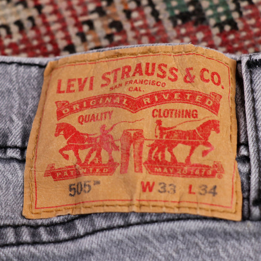 Levi's 505 W32 L32 Straight Leg Regular Fit Grey Denim Jeans