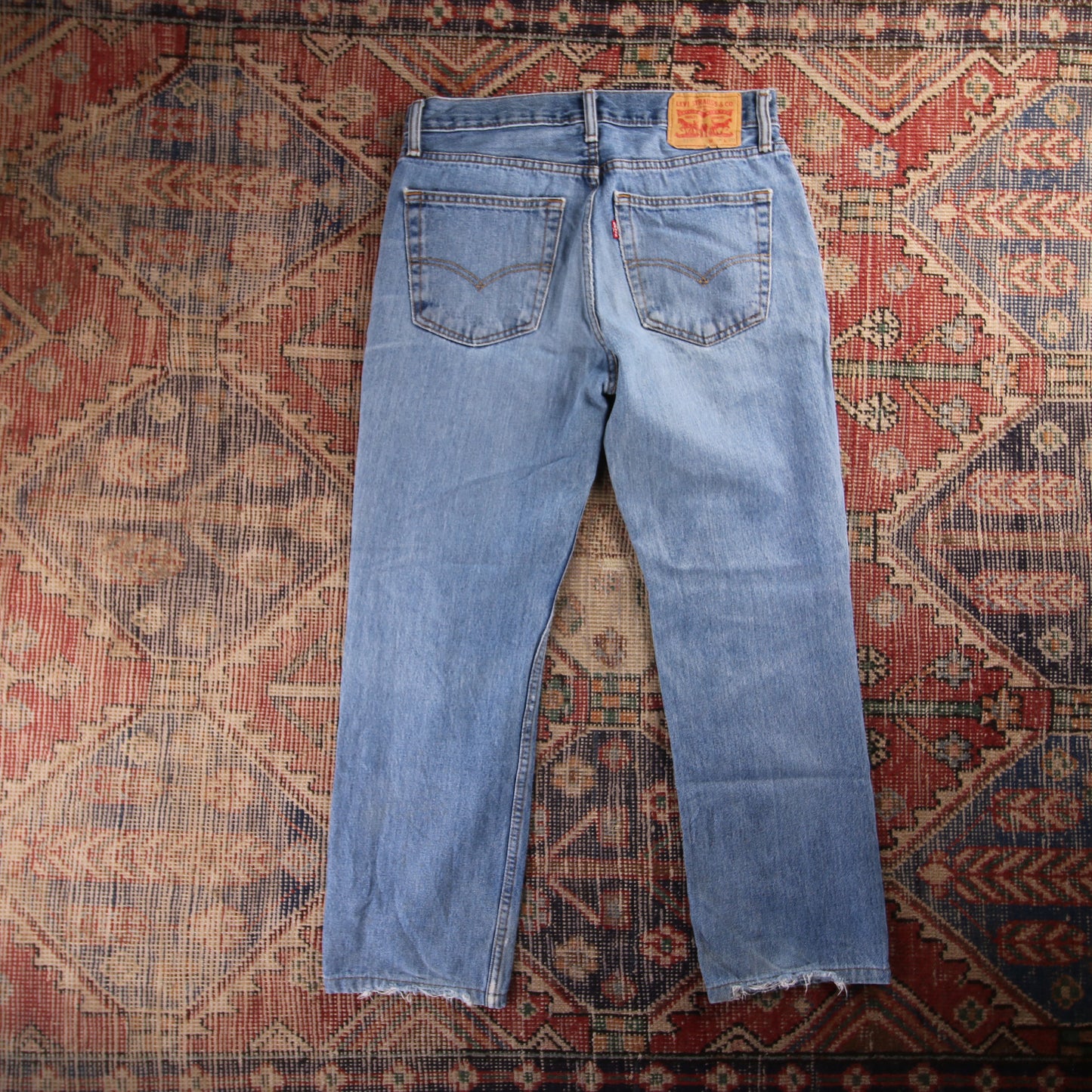 Levi's 518 Red Tab W32 L27 Flared Classic Ripped Style Blue Denim Jeans