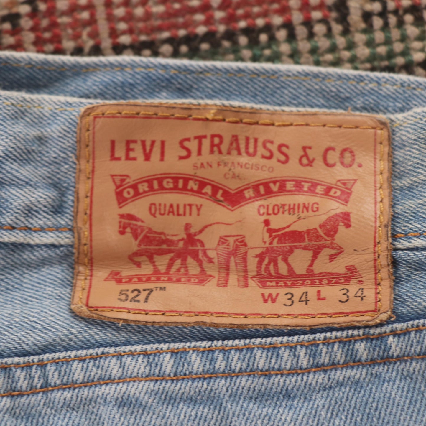 Levi's 527 Red Tab W34 L34 Bootcut Blue Denim Jeans