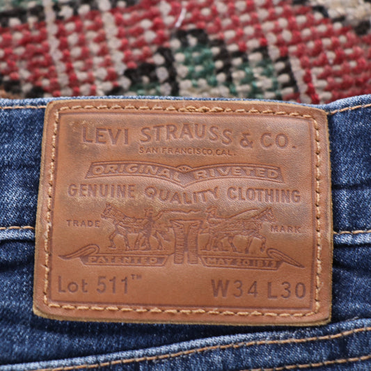 Levi's 511 Red Tab W30 L28 Slim Fit Blue Denim Jeans