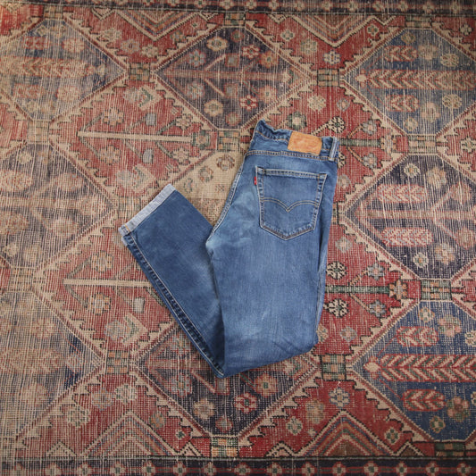 Levi's 502 W34 L30 Tapered Leg Regular Fit Classic Ripped Style Blue Denim Jeans