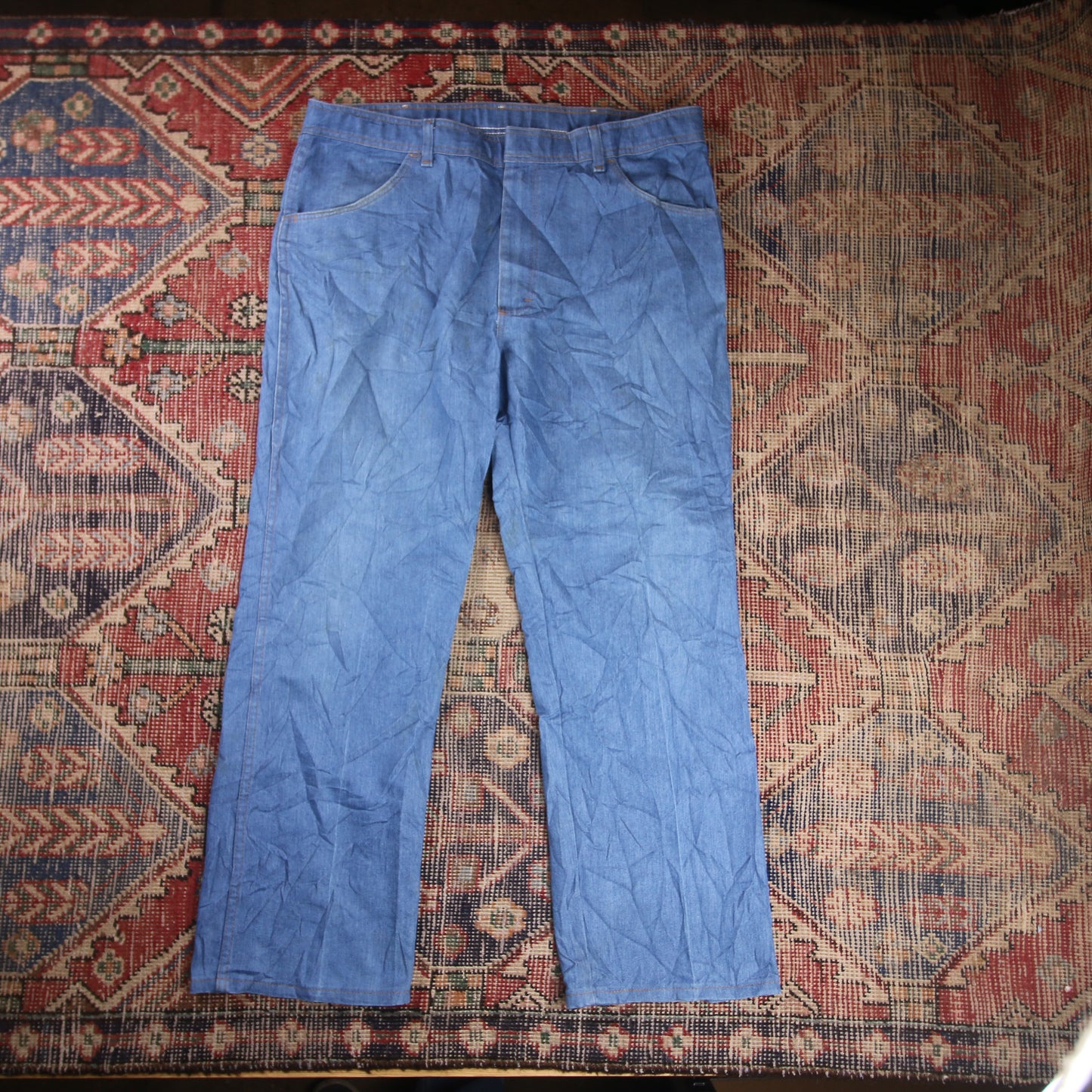 Wrangler W38 L27 Straight Leg Blue Denim Jeans