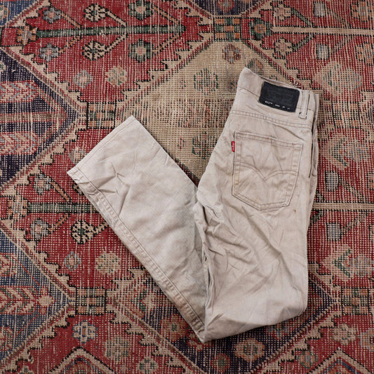 Levi's 511 W26 L28 Slim Fit Beige Denim Jeans