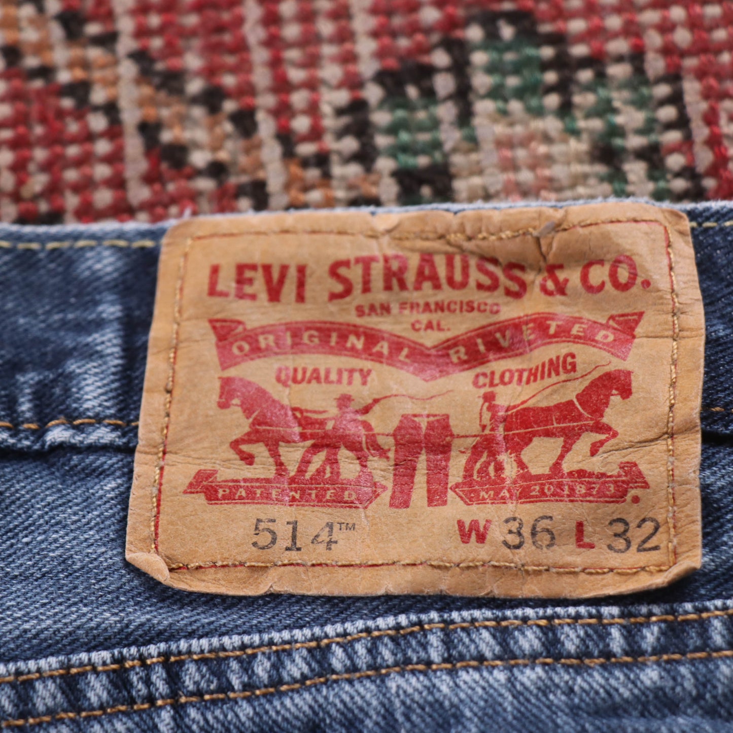 Levi's 514 Red Tab W28 L30 Straight Leg Blue Denim Jeans