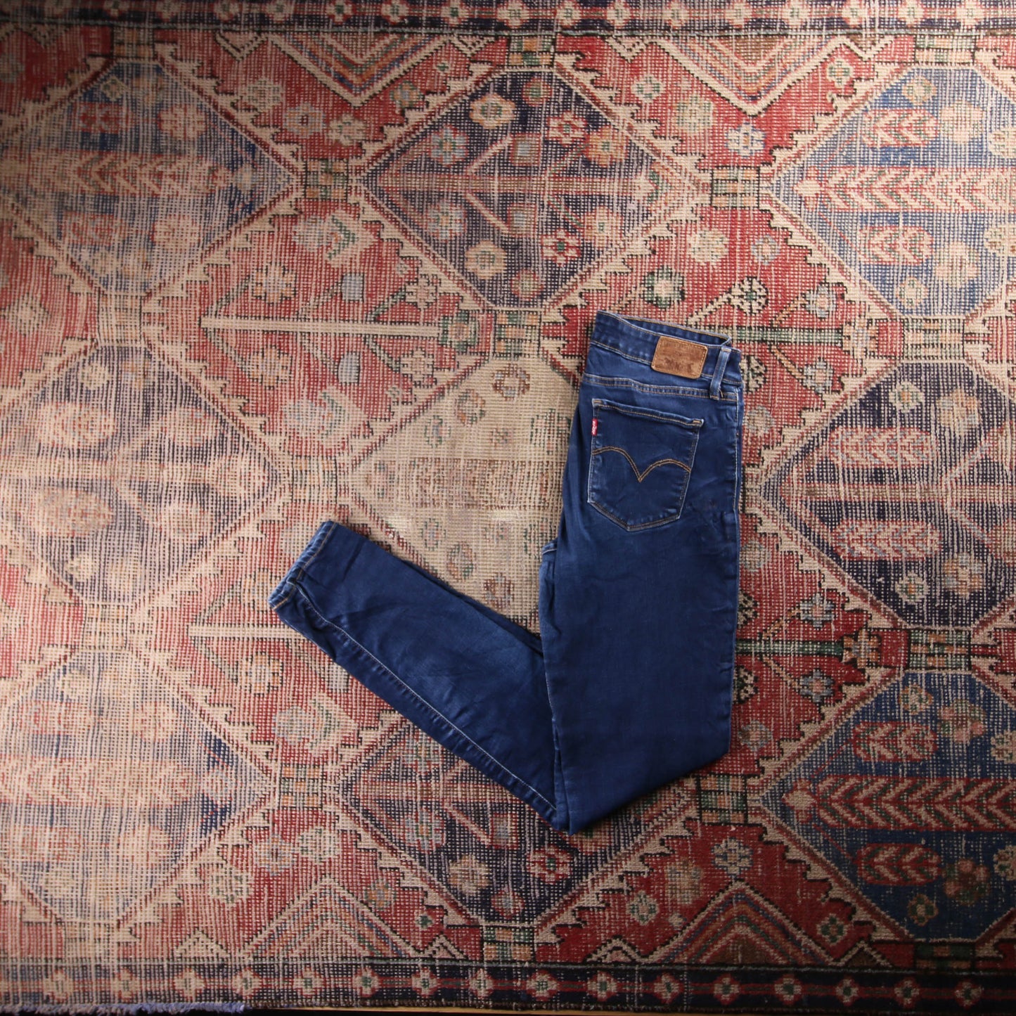 Levi's 711 Red Tab W28 L32 Skinny Blue Denim Jeans