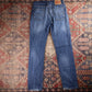Levi's 514 Orange Tab W32 L33 Straight Leg Classic Ripped Style Blue Denim Jeans