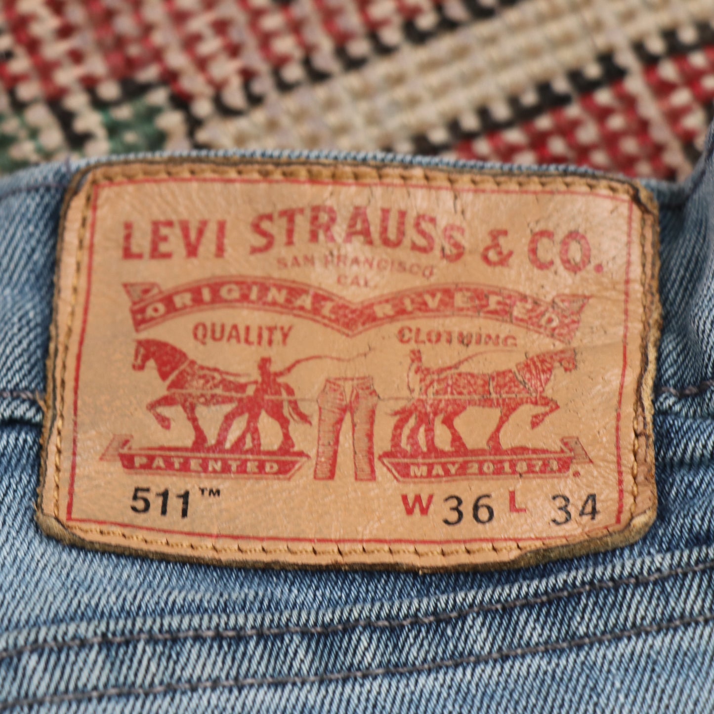 Levi's 511 W34 L32 Slim Fit Classic Ripped Style Blue Denim Jeans