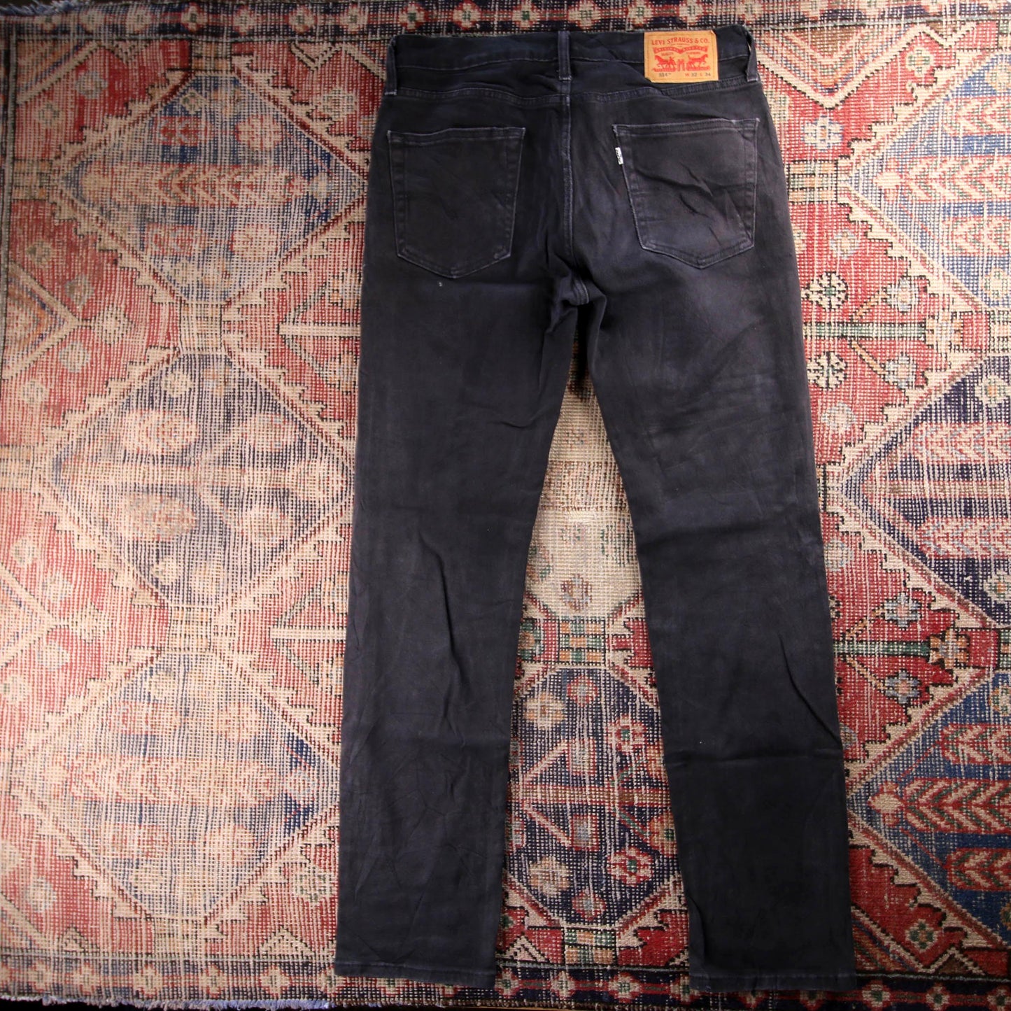 Levi's 514 White Tab W34 L33 Straight Leg Grey Denim Jeans