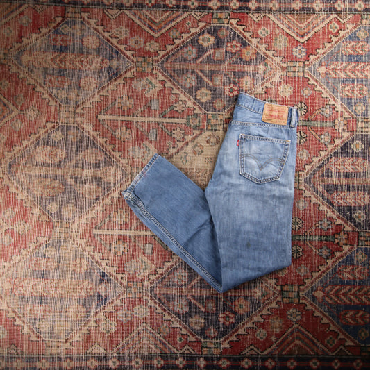 Levi's 505 Red Tab W32 L32 Straight Leg Regular Fit Blue Denim Jeans