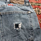 Wrangler W34 L34 Straight Leg Classic Ripped Style Blue Denim Jeans