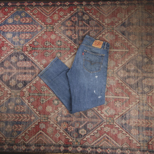 Levi's 505 W34 L28 Straight Leg Regular Fit Blue Denim Jeans