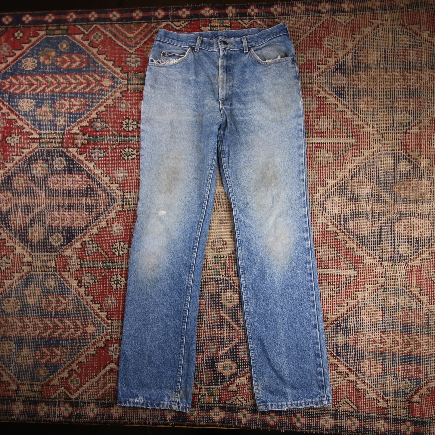 Wrangler W30 L31 Straight Leg Loose Fit Blue Denim Jeans