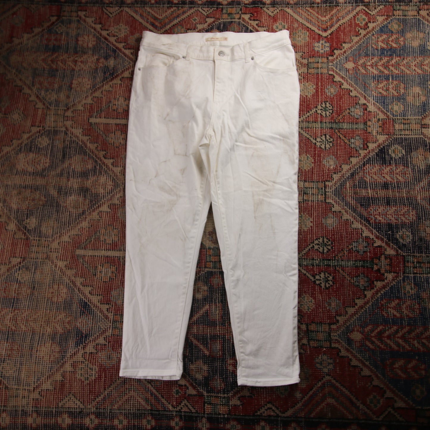 Levi's W34 L25 Slim Fit White Denim Jeans