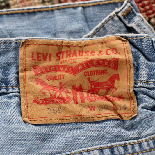 Levi's 505 Red Tab W28 L32 Straight Leg Regular Fit Blue Denim Jeans