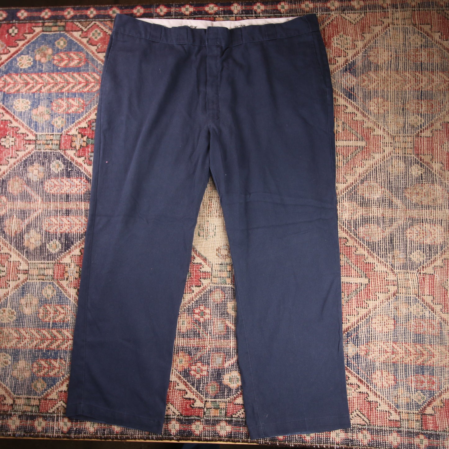 Dickies W46 L30 Straight Leg Blue Cotton Blend Trousers