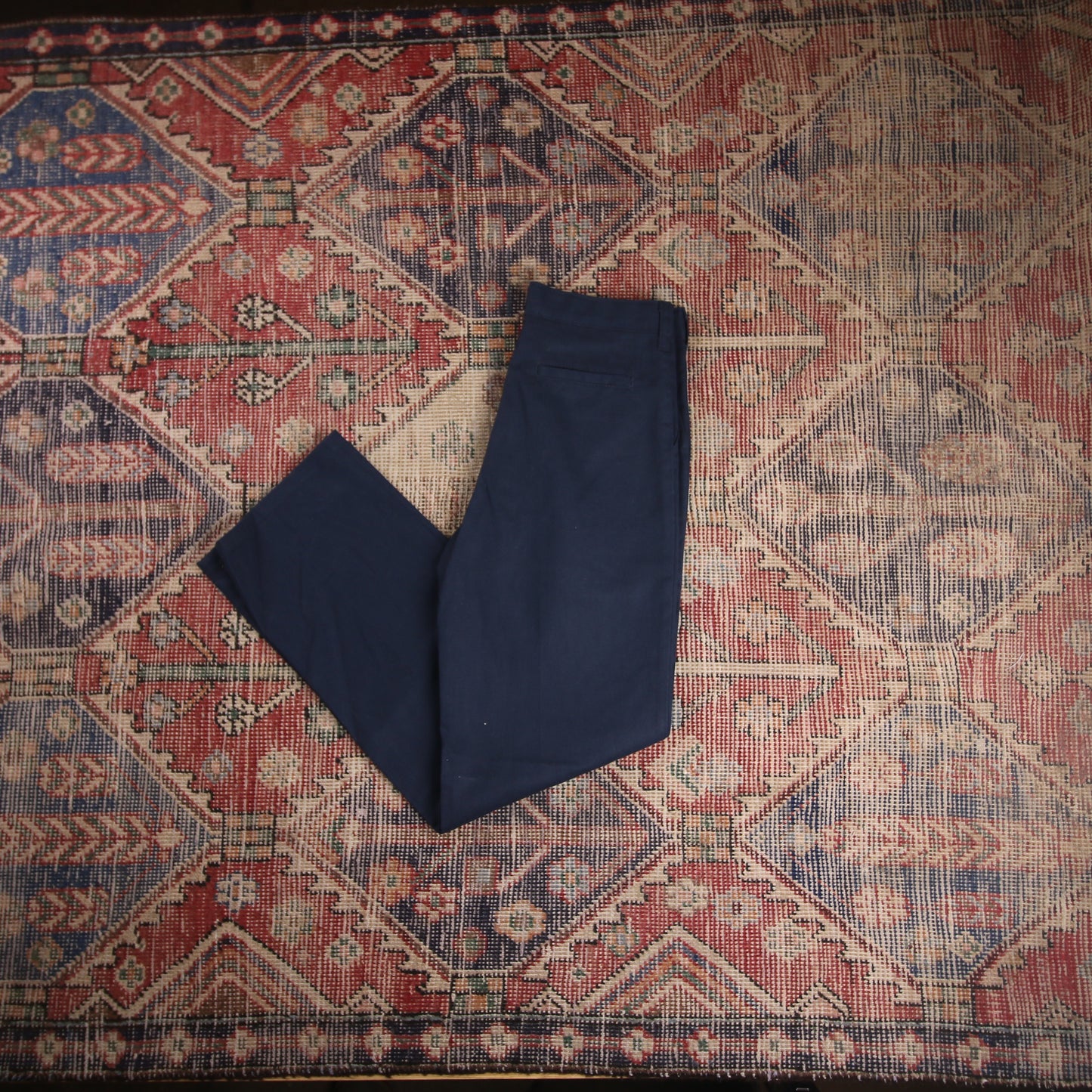 Dickies W28 L29 Straight Leg Blue Cotton Blend Trousers