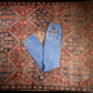 Wrangler W28 L34 Straight Leg Relaxed Fit Classic Ripped Style Blue Denim Jeans