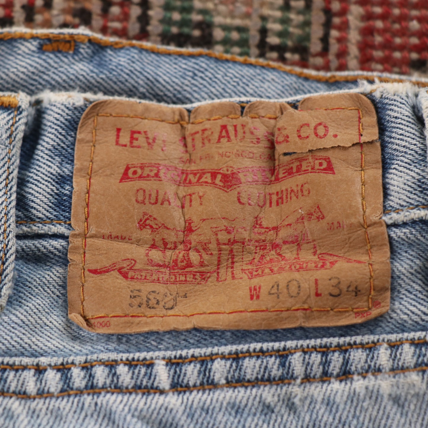 Levi's 569 Red Tab W40 L31 Straight Leg Loose Fit Blue Denim Jeans
