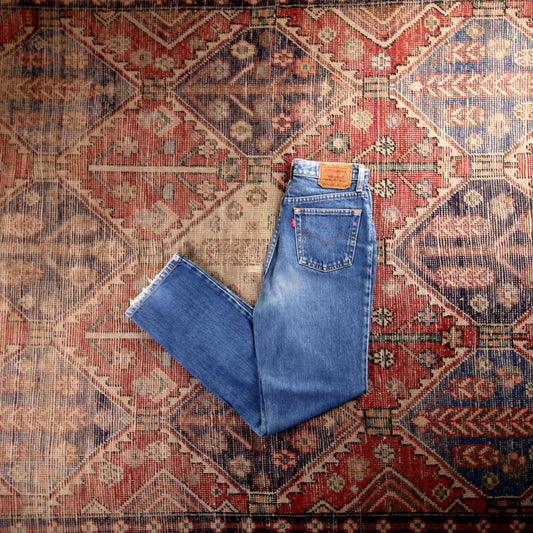 Levi's 515 Red Tab W24 L27 Flared Blue Denim Jeans